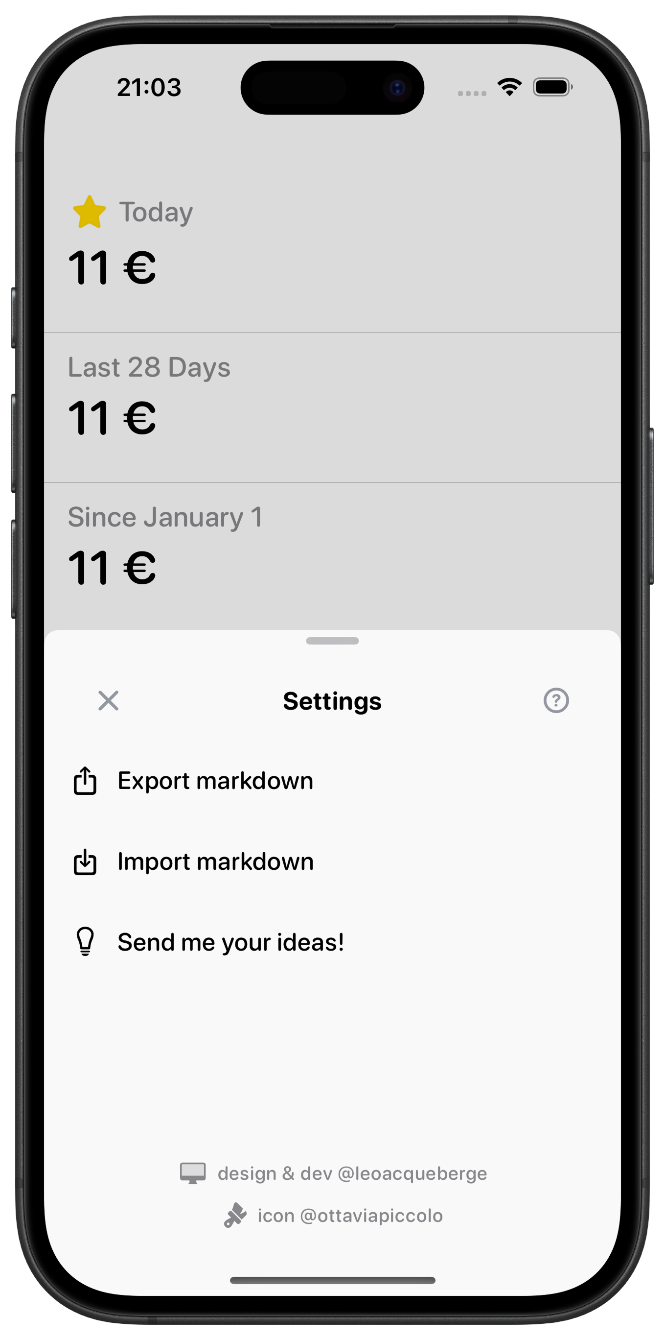 Ecusson App Settings Screen